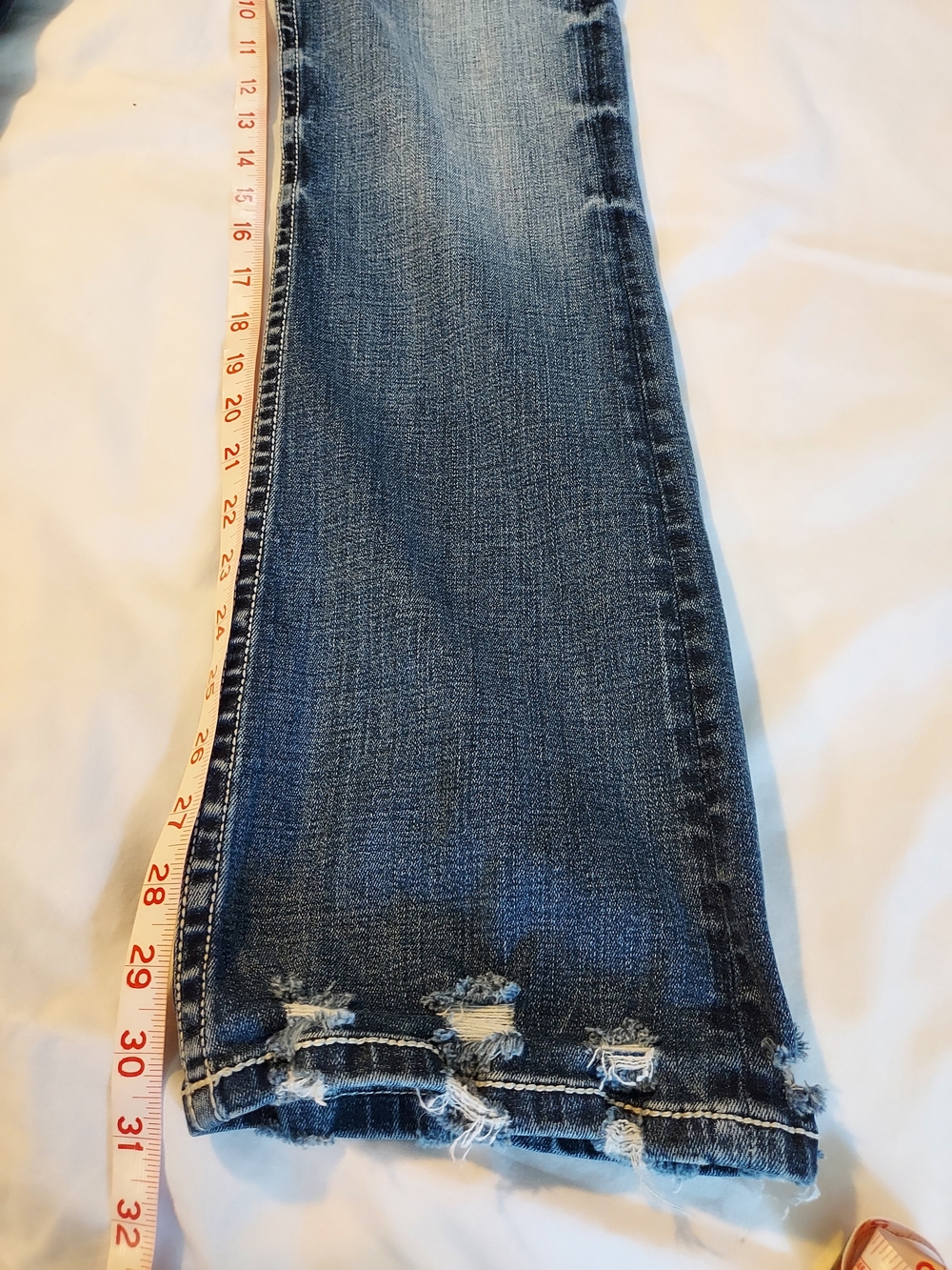 BKE Stella Slim Fit Scalloped Raw Hem Skinny Jeans Distressed Medium Wash 27 - Picture 7 of 9
